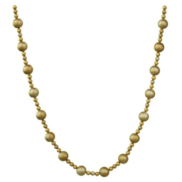 9' x 70-30Mm Antique Gold Matte Ball Garland Ornament