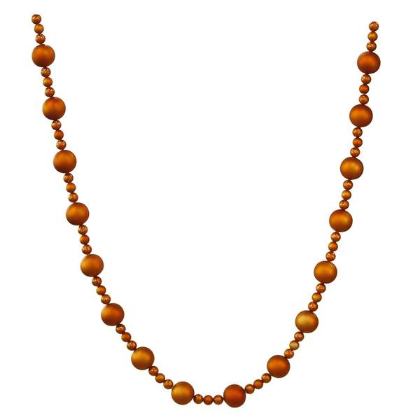 9' x 70-30Mm Burnished Orange Matte Ball Garland Ornament