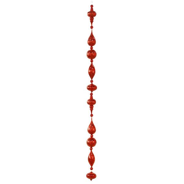 6' Red Shiny Glitter Ornament Drop
