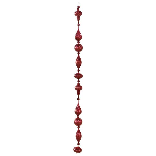 6' Burgundy Shiny Glitter Ornament Drop