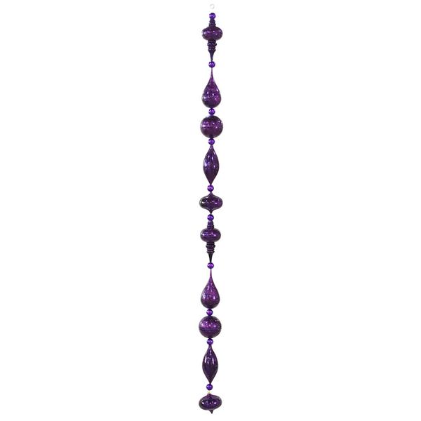 6' Purple Shiny Glitter Ornament Drop