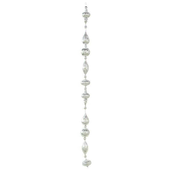 6' Silver Shiny Glitter Ornament Drop