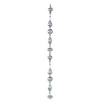 Vickerman 6' Pewter Shiny Glitter Ornament Drop