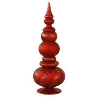 Vickerman 32" Red Matte Glitter Finial Tree Ornament