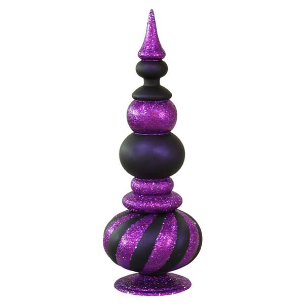 32" Purple Matte Glitter Finial Tree Ornament