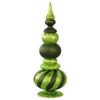 Vickerman 32" Dark Olive Matte Glitter Finial Tree Ornament