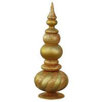 Vickerman 32" Antique Gold Matte Glitter Finial Tree Ornament