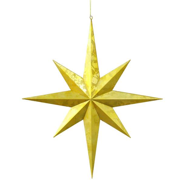 23.5" Gold Foil Candy Finish 8 Point Star Ornament