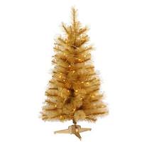Vickerman 2' x 14" Gold Glitter Cashmere Pine 35 Clear Lights