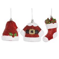 Vickerman 3.75" Santa Clothes Assorted Ornament (6 pack)