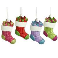 Vickerman 4" Stocking Gifts Assorted Ornament (4 pack)