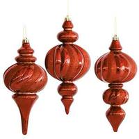 Vickerman 10" Burgundy Finial Assorted Ornament (3 pack)