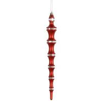 Vickerman 12" Red Mirror Icicle Ornament (4 pack)