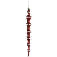 Vickerman 12" Burgundy Mirror Icicle Ornament (4 pack)