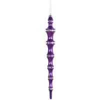 Vickerman 12" Purple Mirror Icicle Ornament (4 pack)