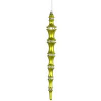 Vickerman 12" Lime Mirror Icicle Ornament (4 pack)
