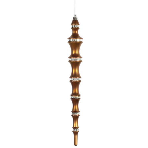 12" Chocolate Mirror Icicle Ornament (4 pack)
