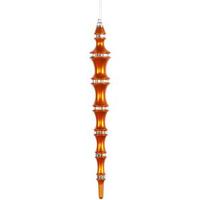 Vickerman 12" Burnished Orange Mirror Icicle Ornament (4 pack)