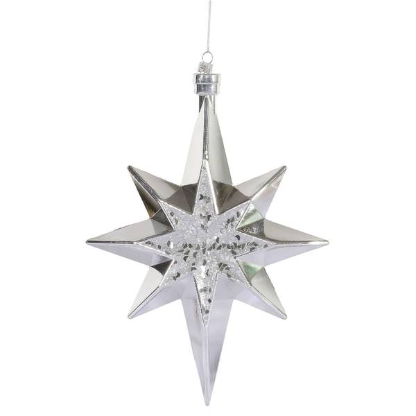 12" Silver Bethlehem Star Ornament (2 pack)