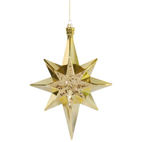 12" Gold Bethlehem Star Ornament (2 pack)