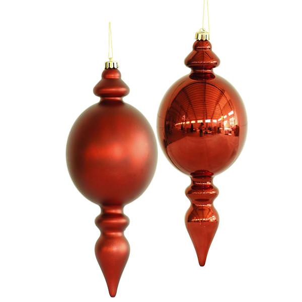 12" Burgundy Finial Assorted Ornament (2 pack)