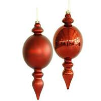 Vickerman 12" Burgundy Finial Assorted Ornament (2 pack)