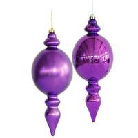 Vickerman 12" Purple Finial Assorted Ornament (2 pack)