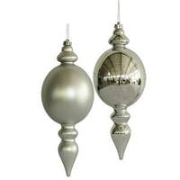 Vickerman 12" Silver Finial Assorted Ornament (2 pack)