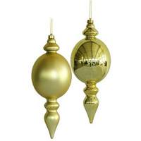 Vickerman 12" Gold Finial Assorted Ornament (2 pack)