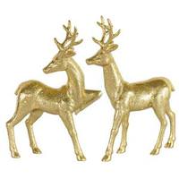 Vickerman 13" Gold Standing Reindeer Assorted Ornament (2 pack)