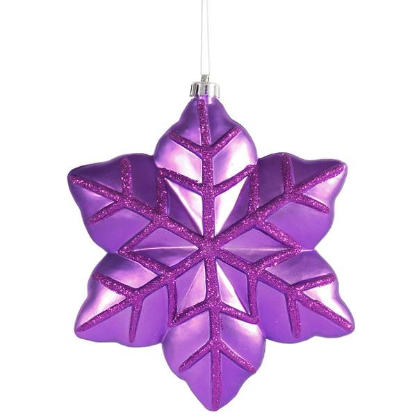 8" Purple Snowflake Ornament (2 pack)