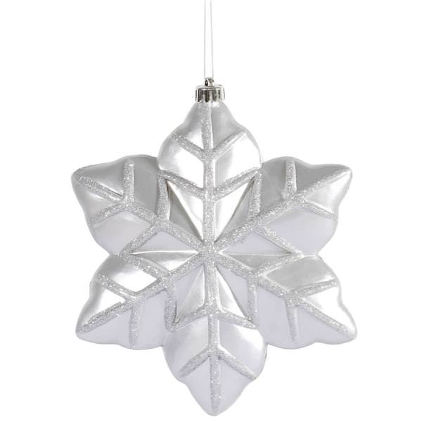 8" Silver Snowflake Ornament (2 pack)