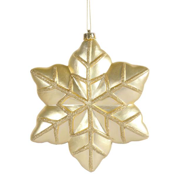 8" Gold Snowflake Ornament (2 pack)