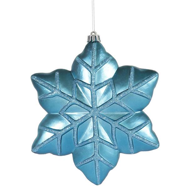 8" Turquoise Snowflake Ornament (2 pack)