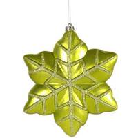 Vickerman 8" Lime Snowflake Ornament (2 pack)