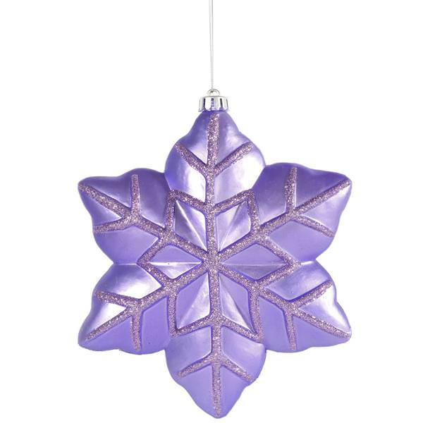 8" Lavender Snowflake Ornament (2 pack)