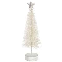 Vickerman 8" White Glitter Sisal Tree with Star (2 pack)