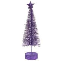 Vickerman 8" Purple Glitter Sisal Tree with Star (2 pack)