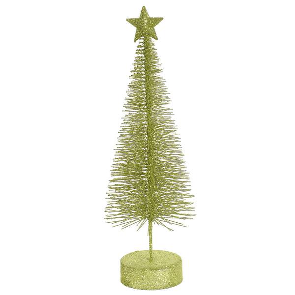 8" Lime Glitter Sisal Tree with Star (2 pack)