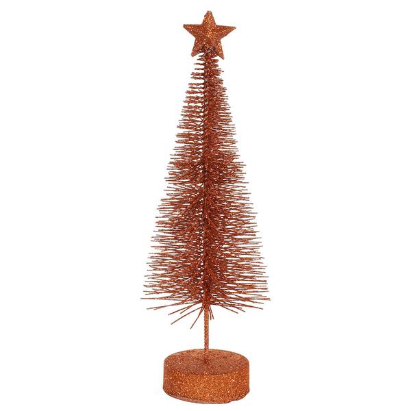 8" Copper Glitter Sisal Tree with Star (2 pack)