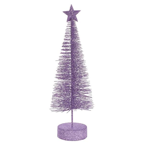 8" Lavender Glitter Sisal Tree with Star (2 pack)