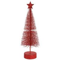Vickerman 12" Red Glitter Sisal Tree with Star (2 pack)