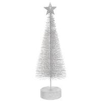 Vickerman 12" Silver Glitter Sisal Tree with Star (2 pack)