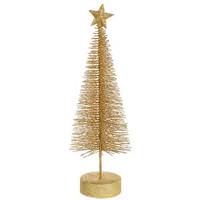 Vickerman 12" Gold Glitter Sisal Tree with Star (2 pack)