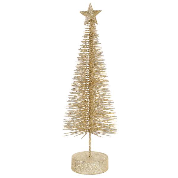 12" Champagne Glitter Sisal Tree with Star (2 pack)