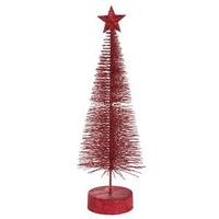 Vickerman 16" Burgundy Glitter Sisal Tree with Star