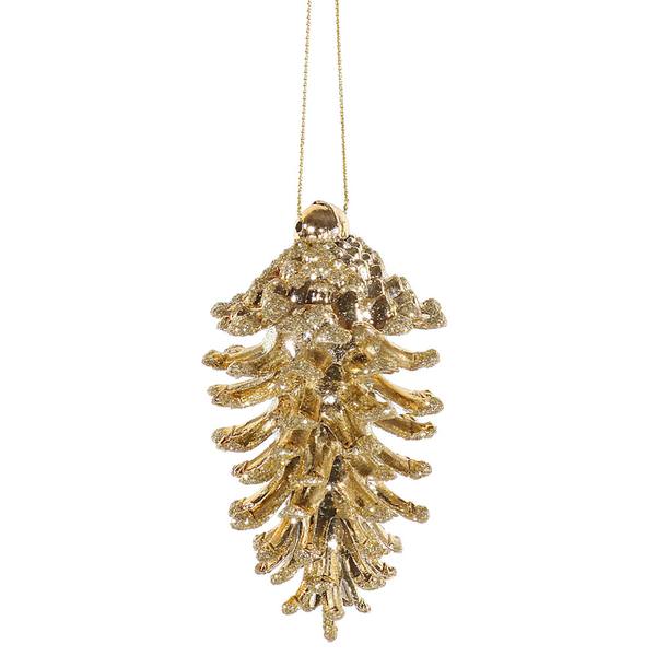 3.5" Gold Pine Cone Ornament (6 pack)