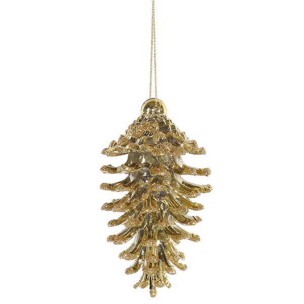3.5" Champagne Pine Cone Ornament (6 pack)