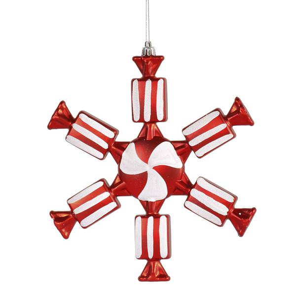 8" Red Candy Snowflake Ornament (2 pack)