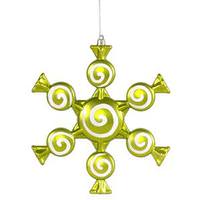 Vickerman 8" Lime Candy Snowflake Ornament (2 pack)